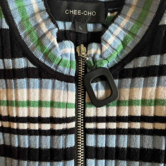 Knit Striped Long Sleeve Sweater Top Size L - Picture 4 of 4